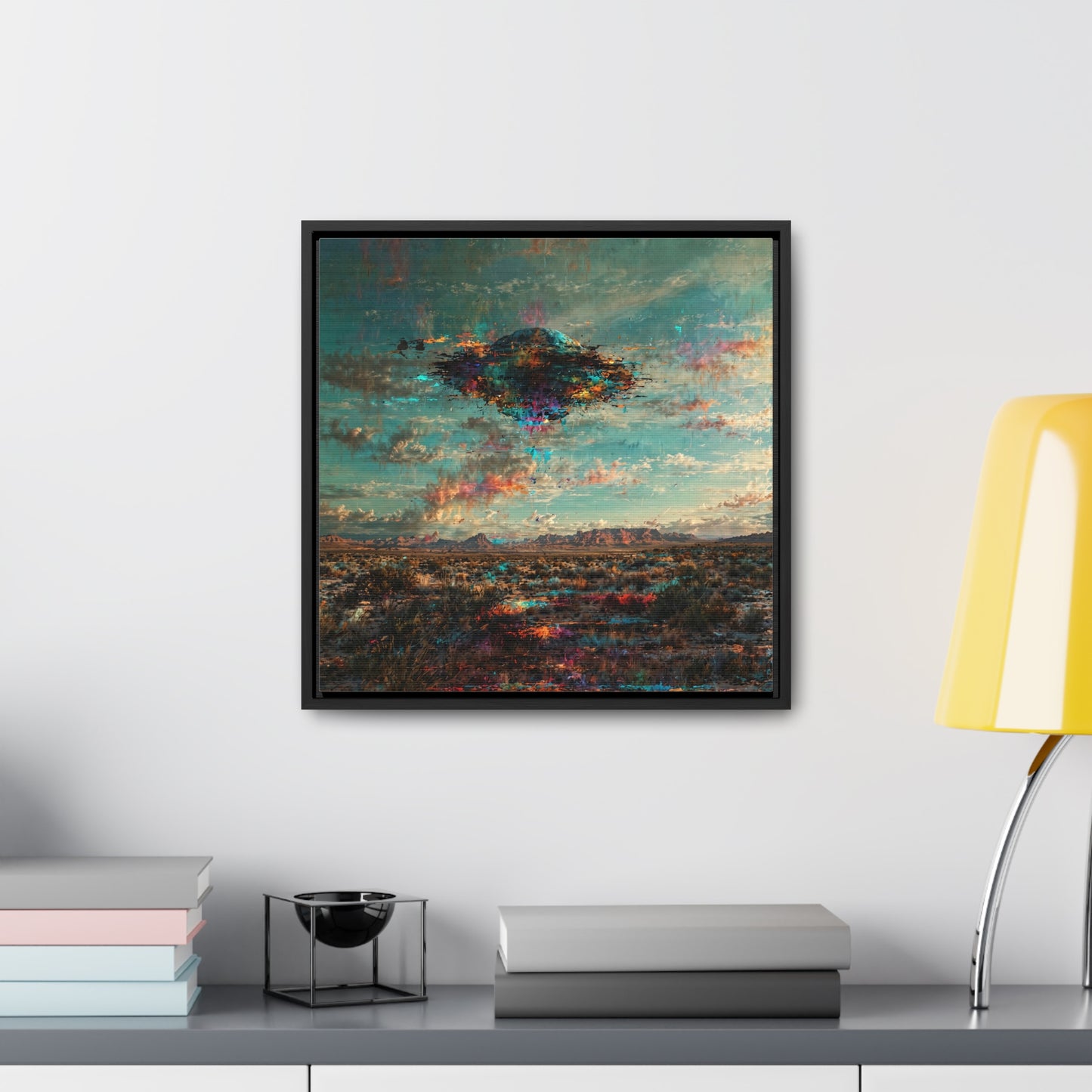 Canvas Print Southwestern Spectral Turquoise UFO Fine Art