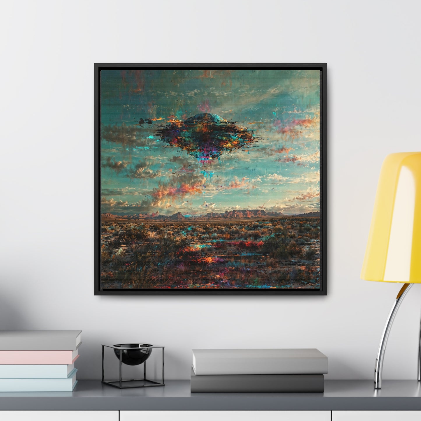 Canvas Print Southwestern Spectral Turquoise UFO Fine Art