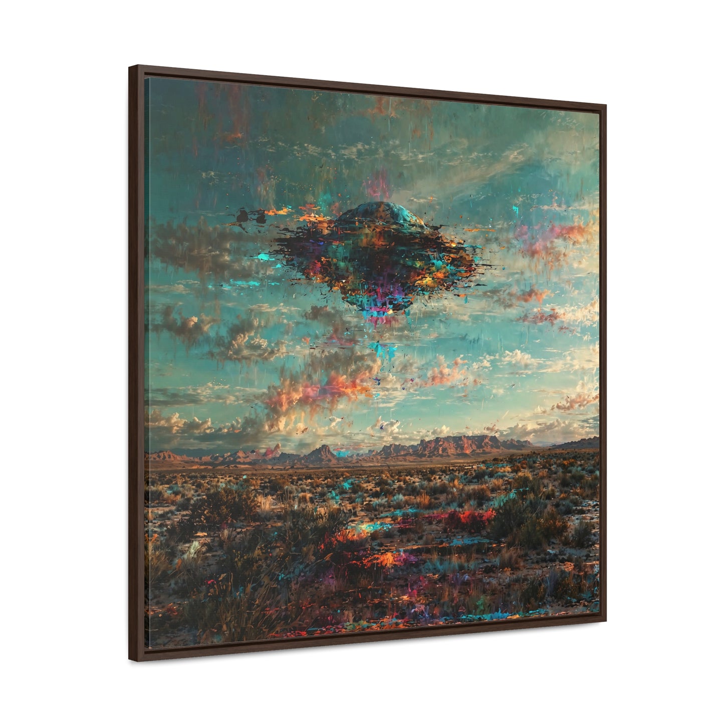 Canvas Print Southwestern Spectral Turquoise UFO Fine Art