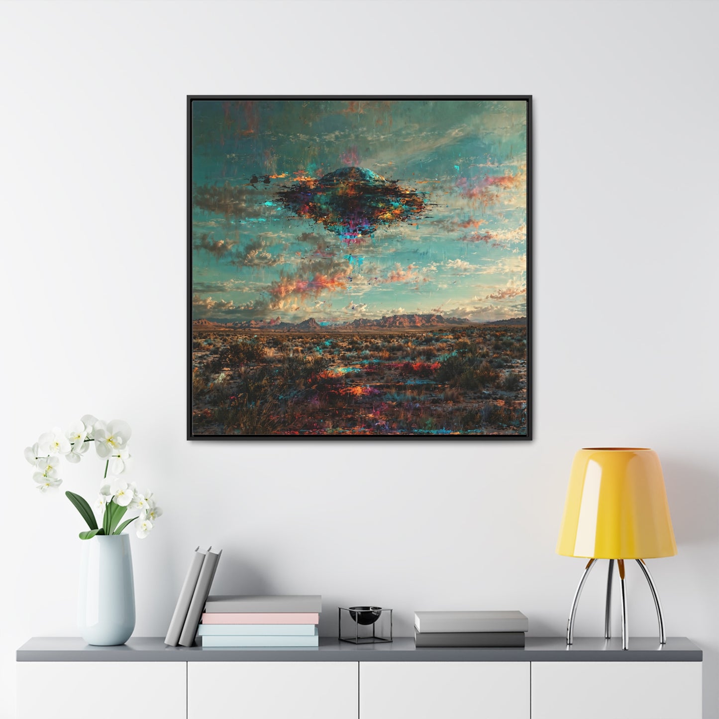Canvas Print Southwestern Spectral Turquoise UFO Fine Art