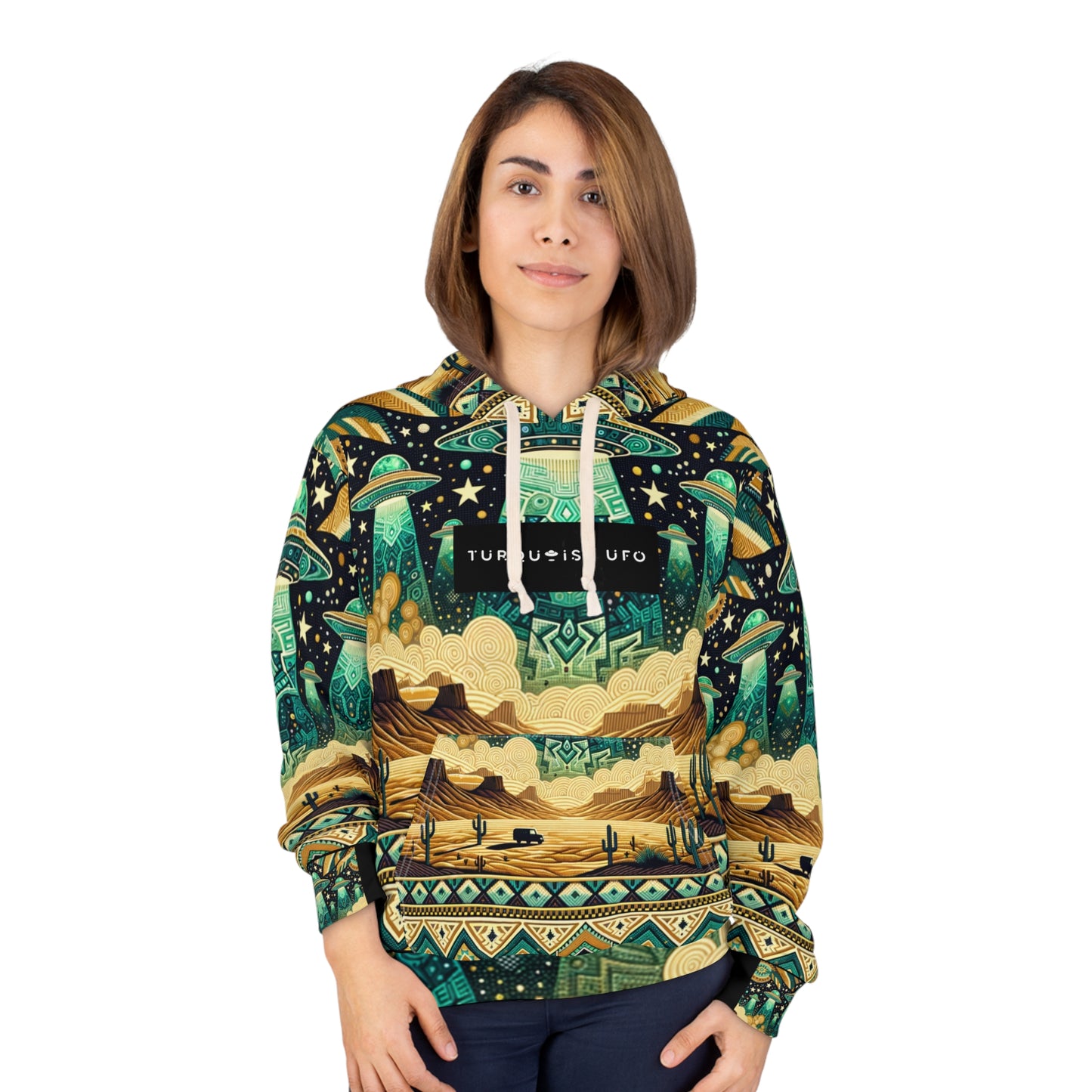 Turquoise UFO Southwestern Hoodie