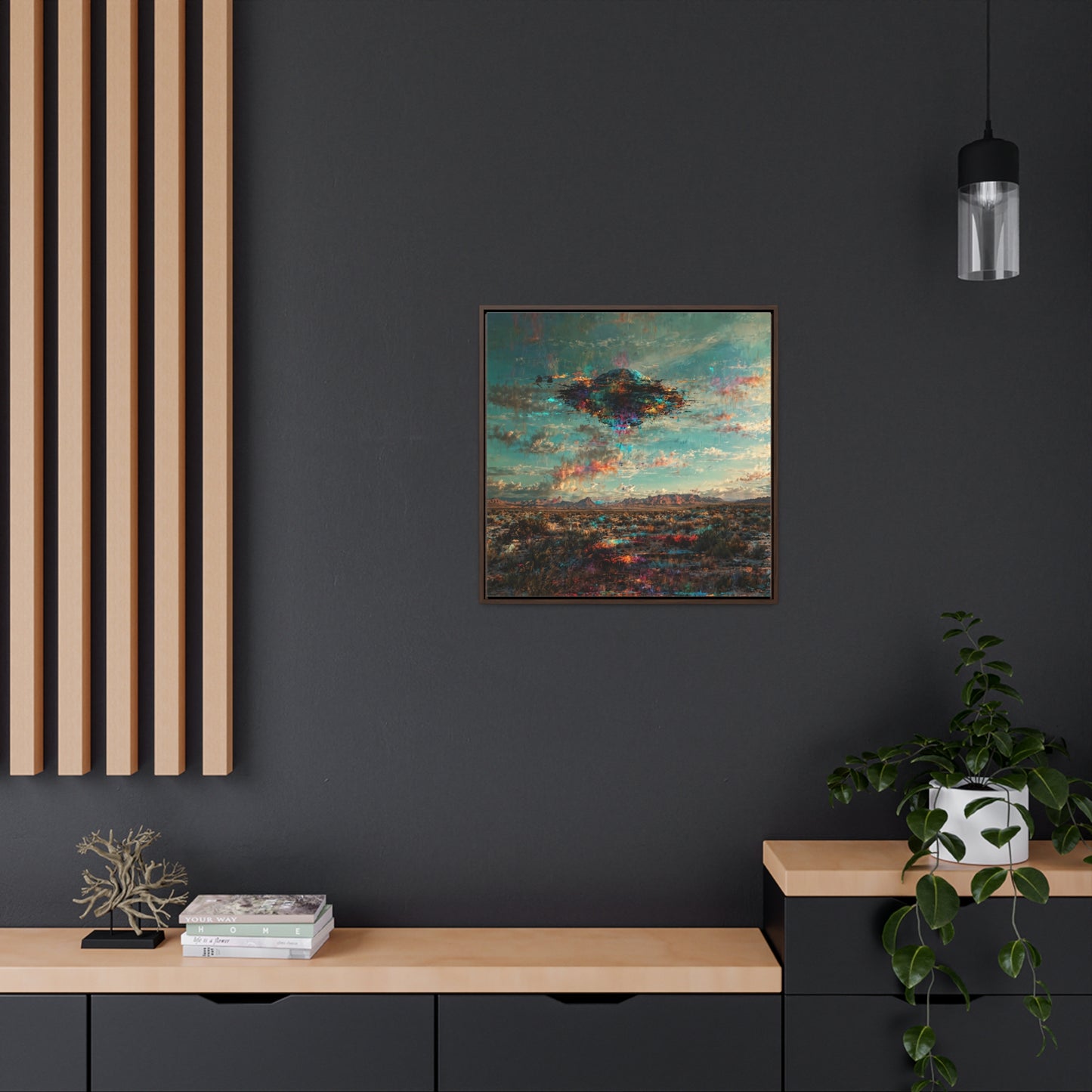 Canvas Print Southwestern Spectral Turquoise UFO Fine Art
