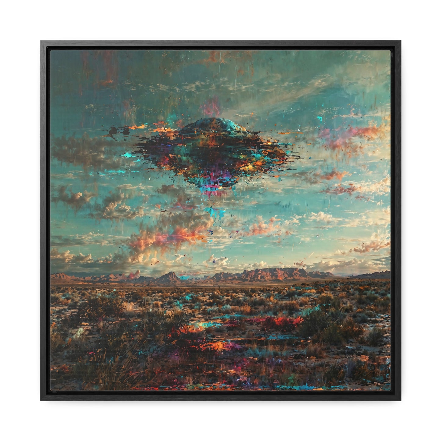 Canvas Print Southwestern Spectral Turquoise UFO Fine Art