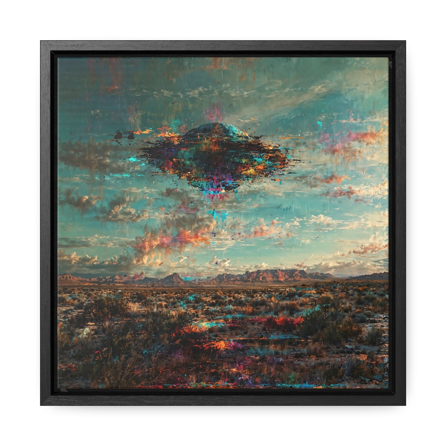 Canvas Print Southwestern Spectral Turquoise UFO Fine Art