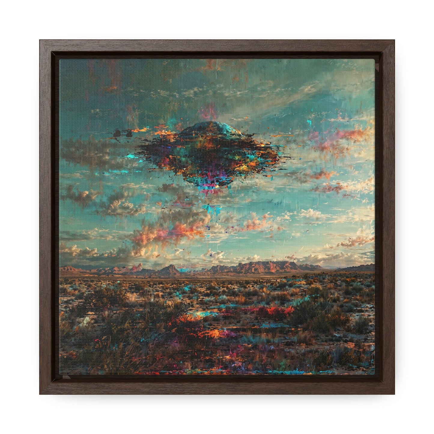 Canvas Print Southwestern Spectral Turquoise UFO Fine Art
