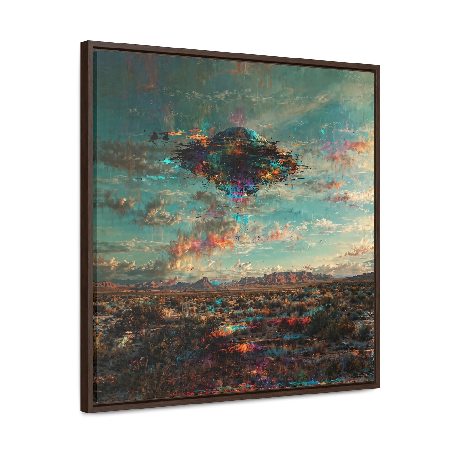 Canvas Print Southwestern Spectral Turquoise UFO Fine Art