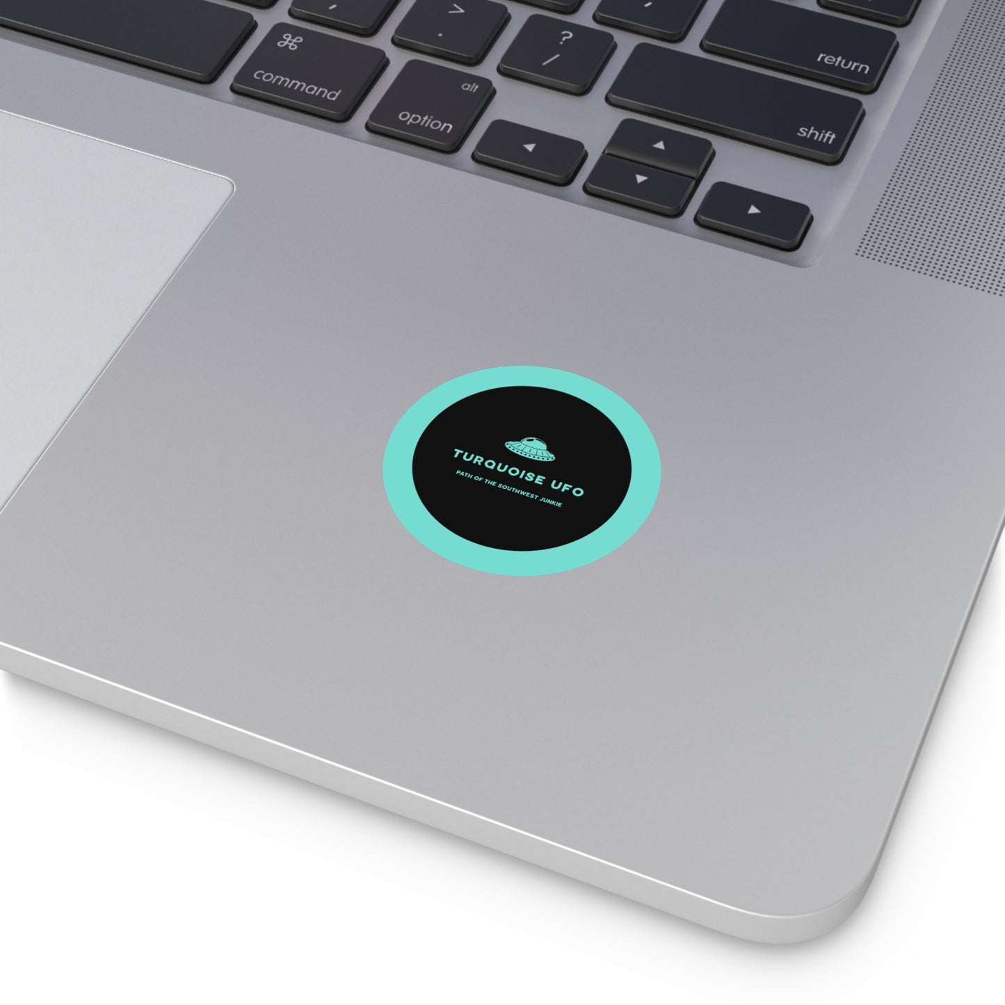 Turquoise UFO Round Vinyl Stickers - Fun Southwest Decor for Unique Personalization
