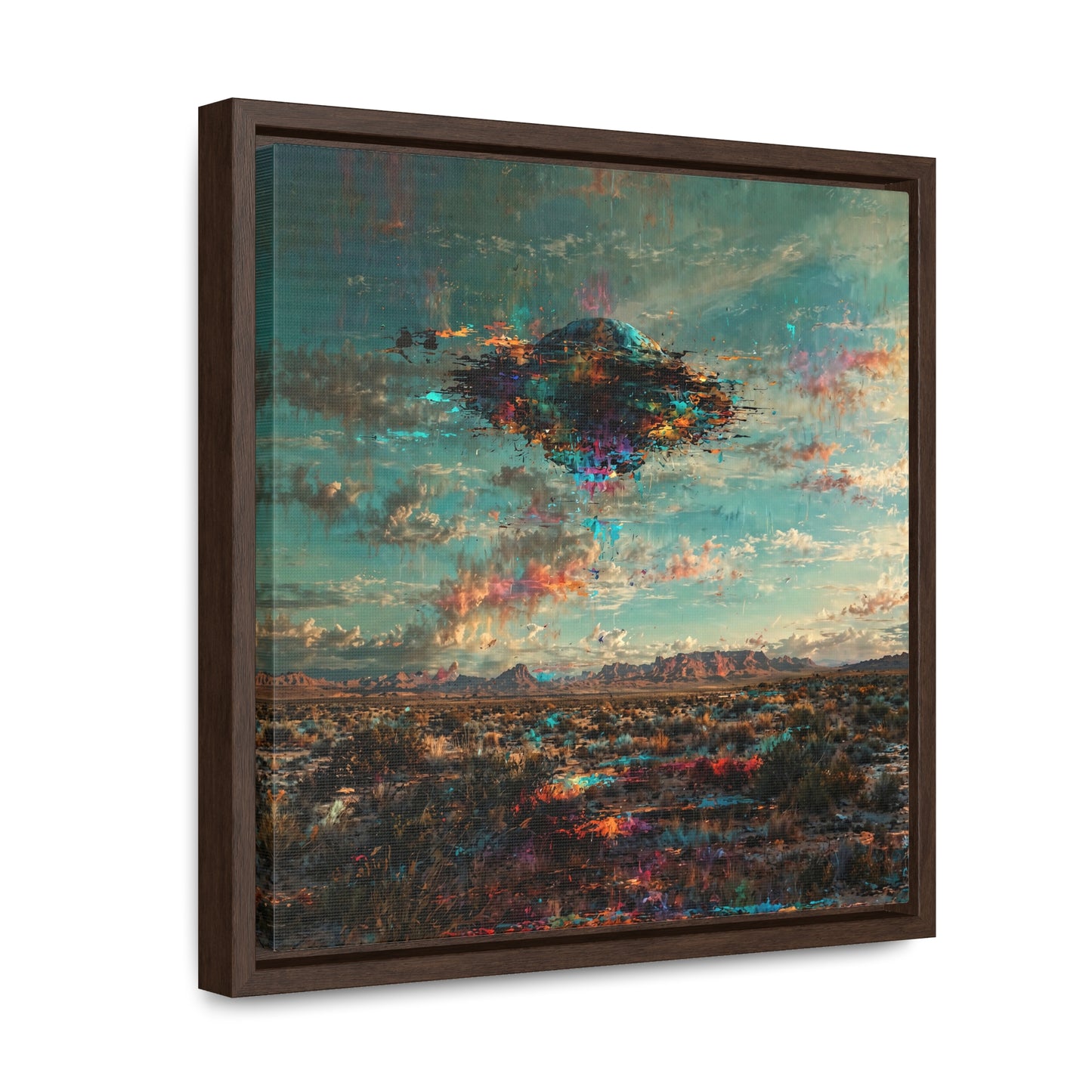 Canvas Print Southwestern Spectral Turquoise UFO Fine Art