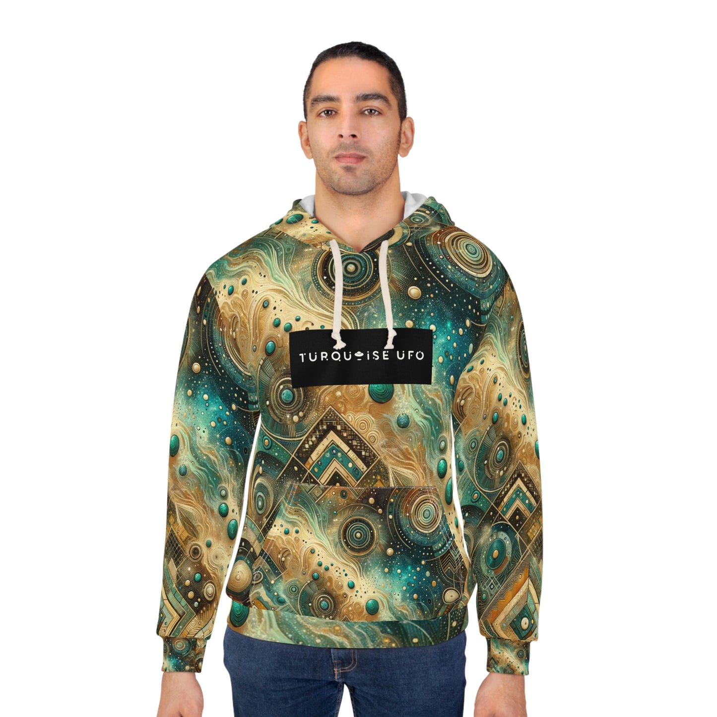 Abstract Turquoise UFO Hoodie
