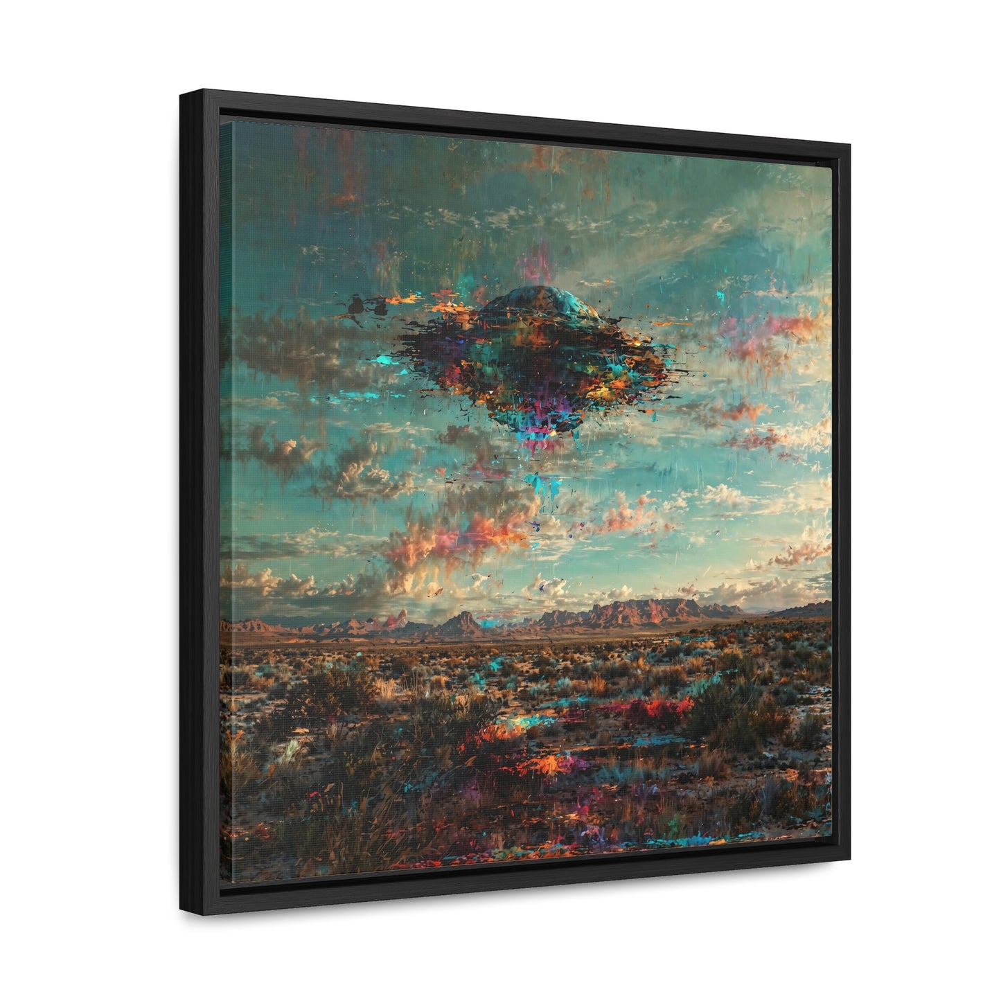 Canvas Print Southwestern Spectral Turquoise UFO Fine Art