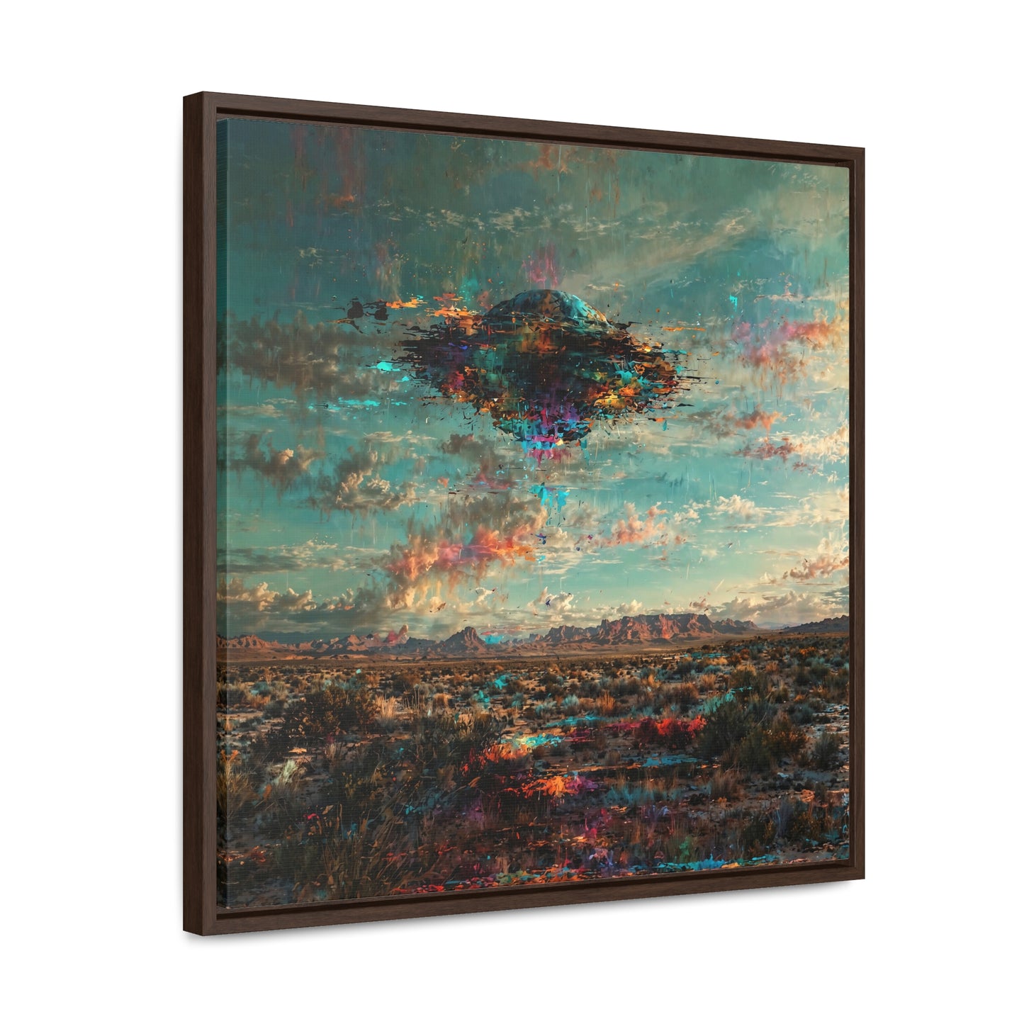Canvas Print Southwestern Spectral Turquoise UFO Fine Art