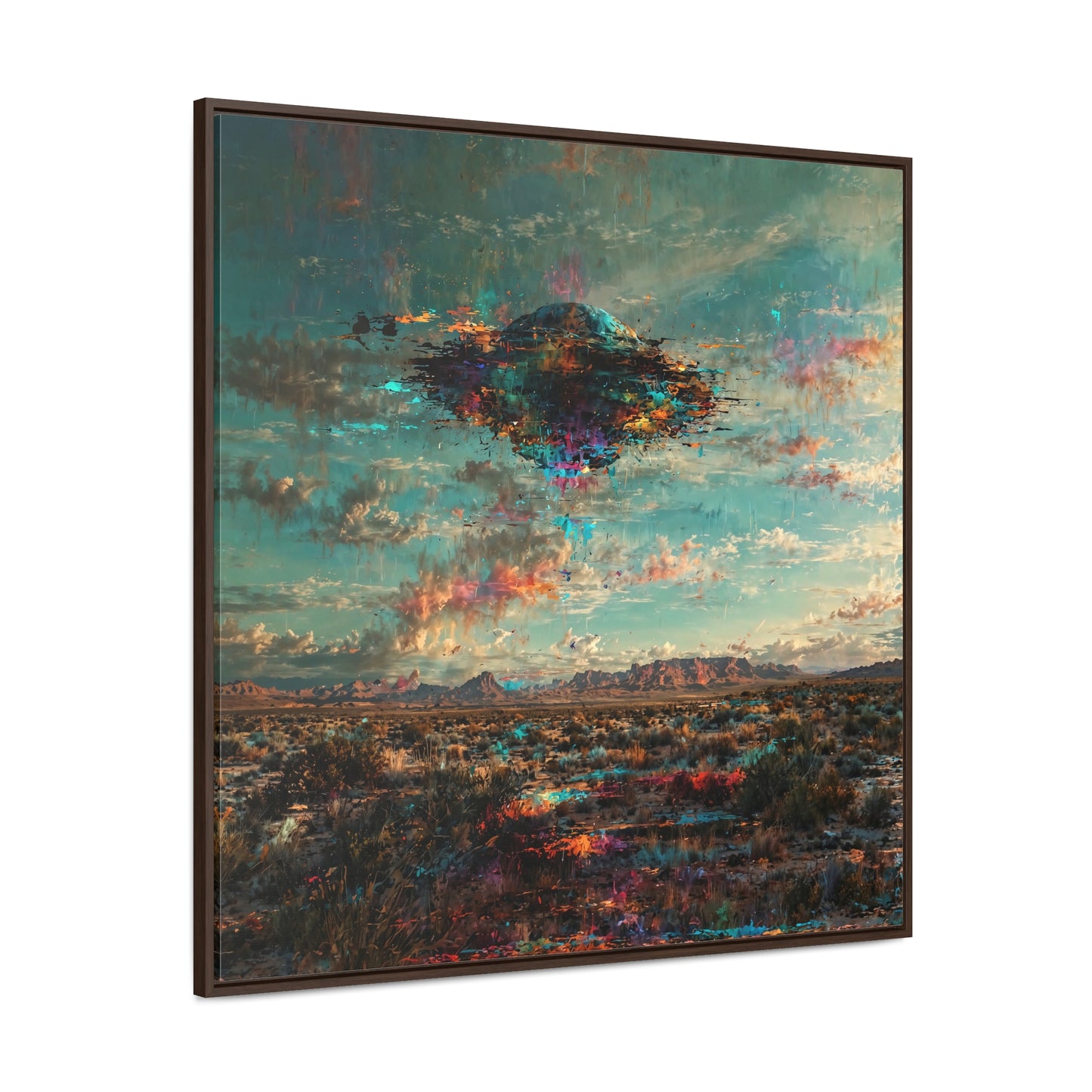 Canvas Print Southwestern Spectral Turquoise UFO Fine Art
