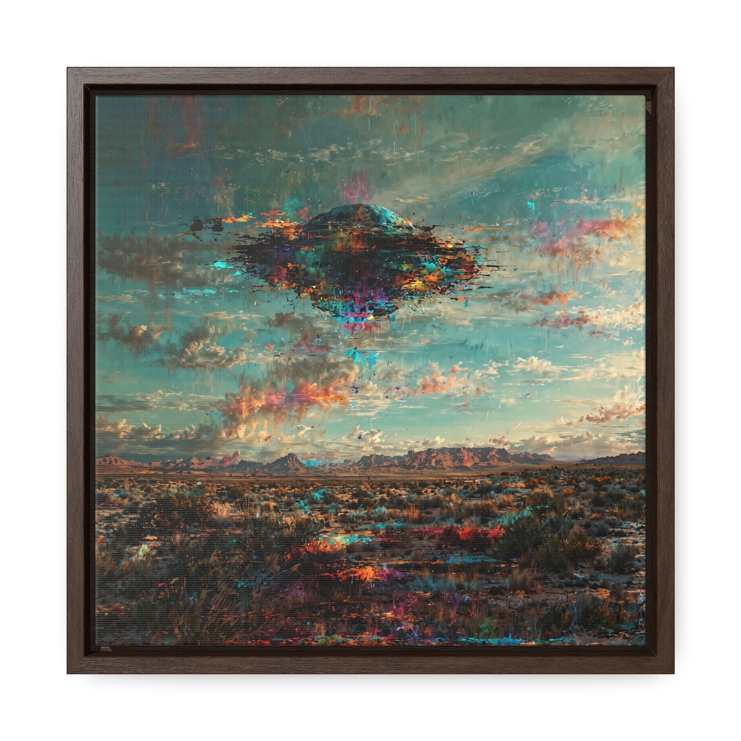 Canvas Print Southwestern Spectral Turquoise UFO Fine Art