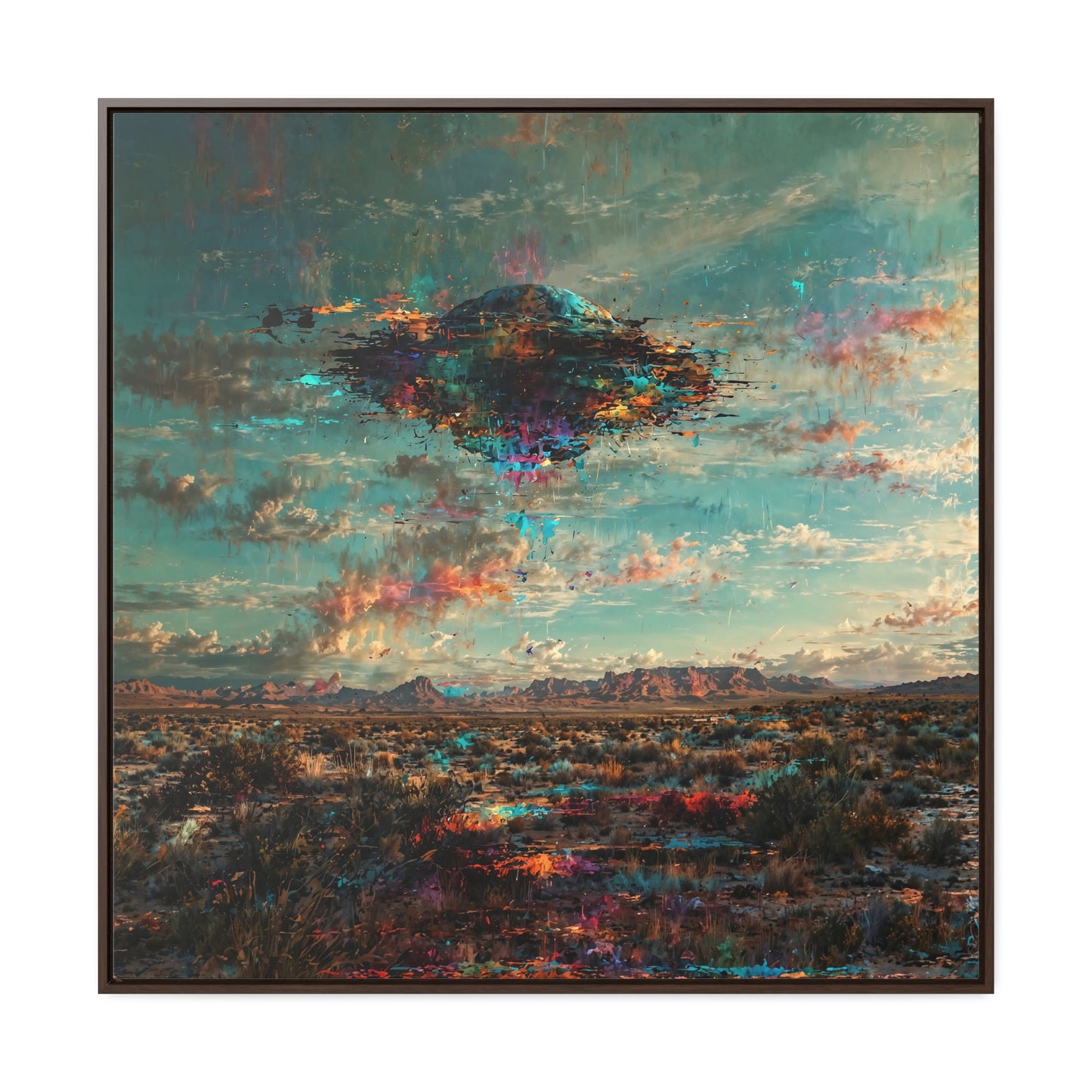 Canvas Print Southwestern Spectral Turquoise UFO Fine Art