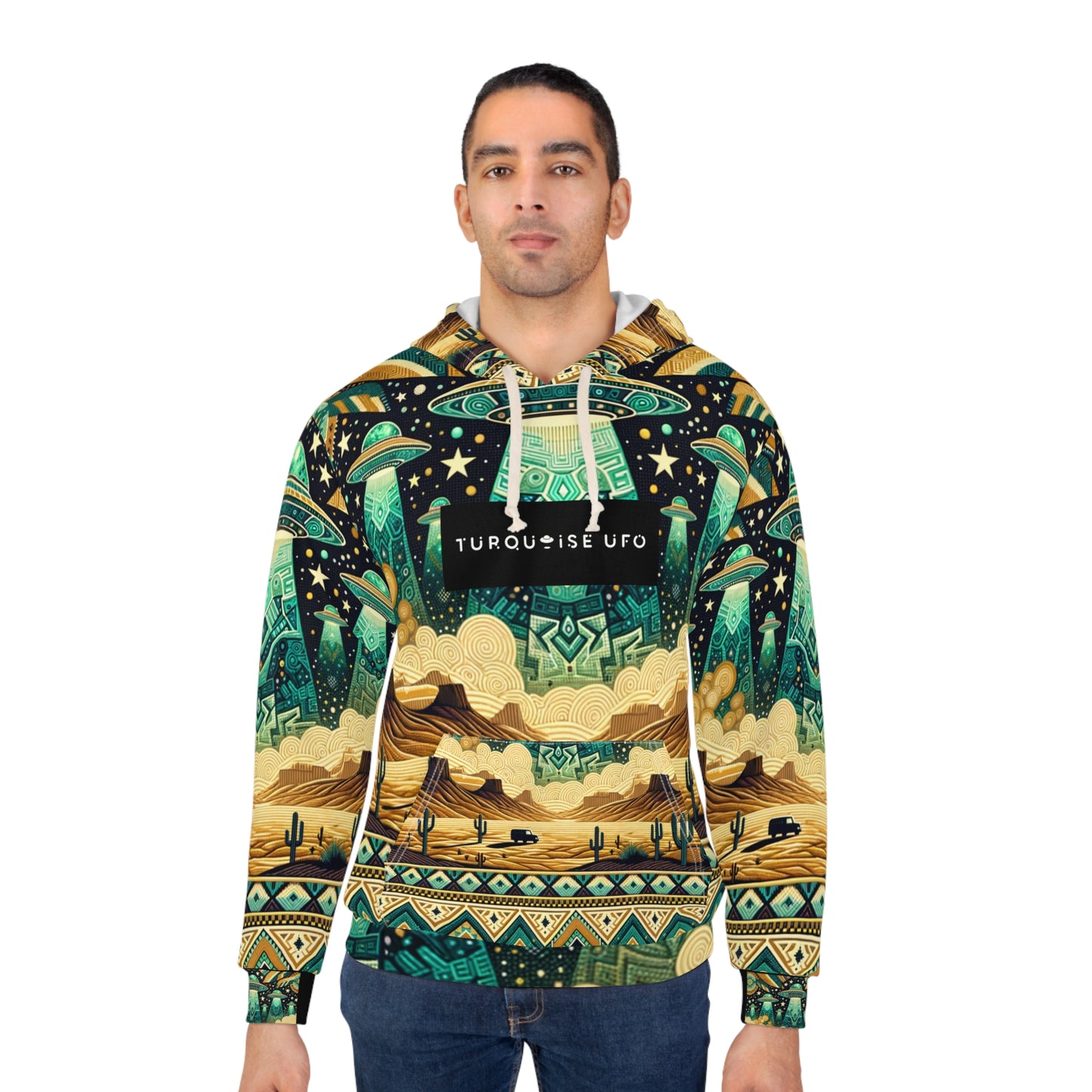 Turquoise UFO Southwestern Hoodie