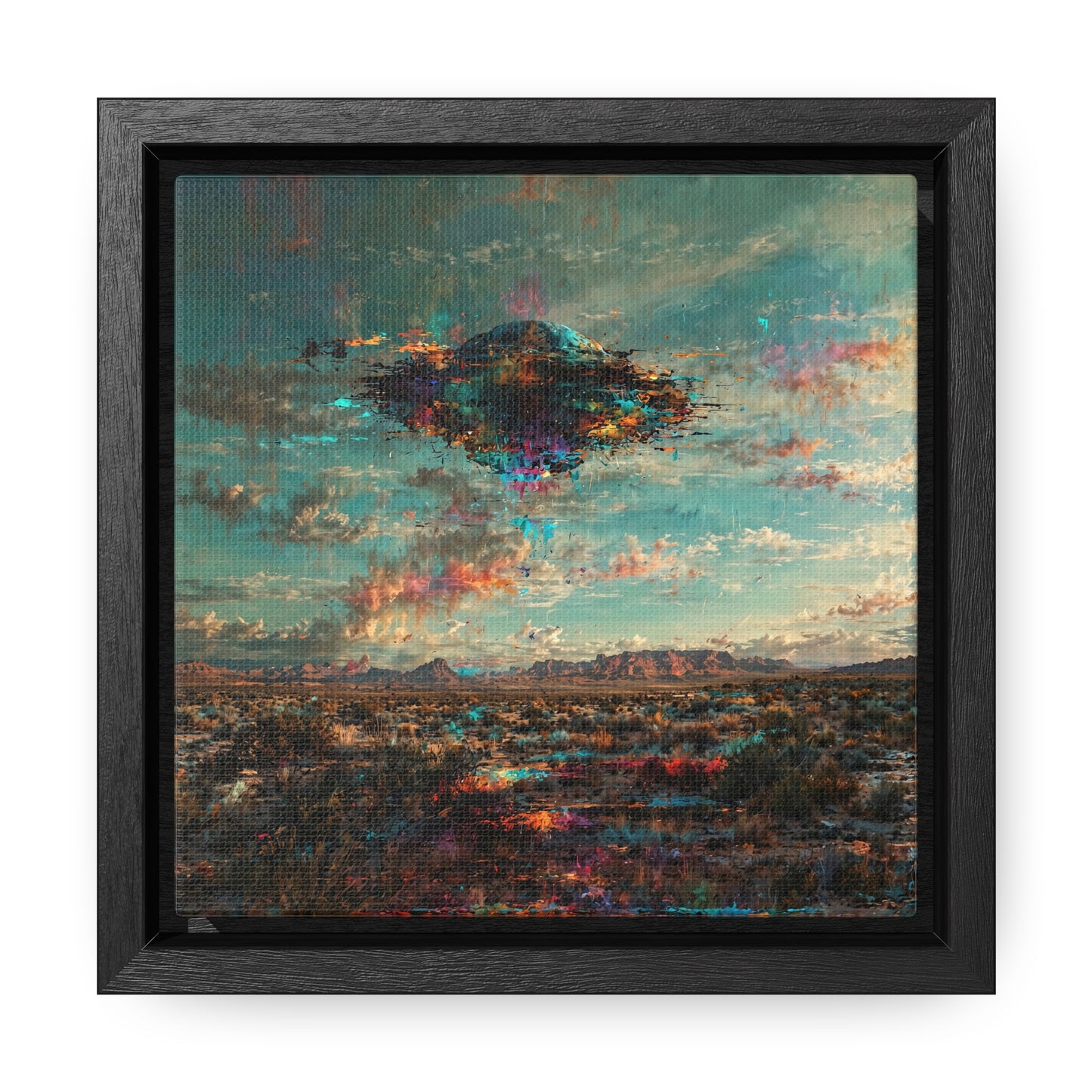 Canvas Print Southwestern Spectral Turquoise UFO Fine Art