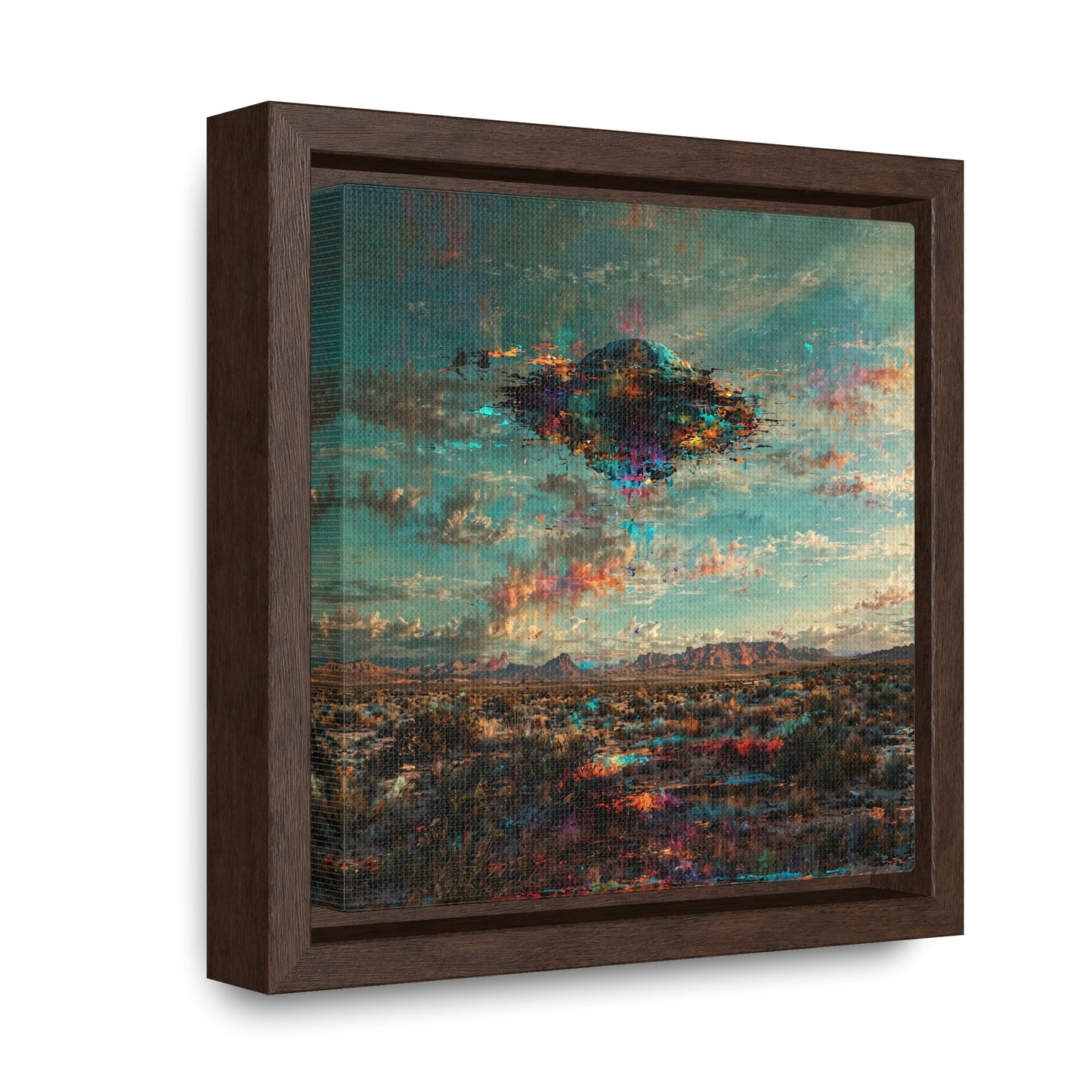 Canvas Print Southwestern Spectral Turquoise UFO Fine Art