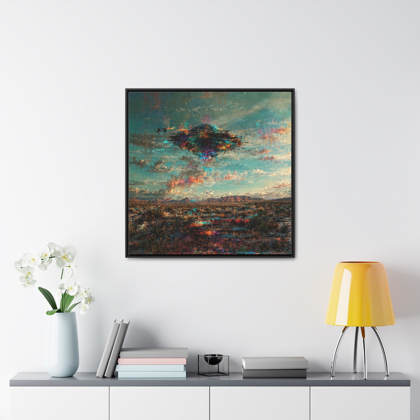 Canvas Print Southwestern Spectral Turquoise UFO Fine Art