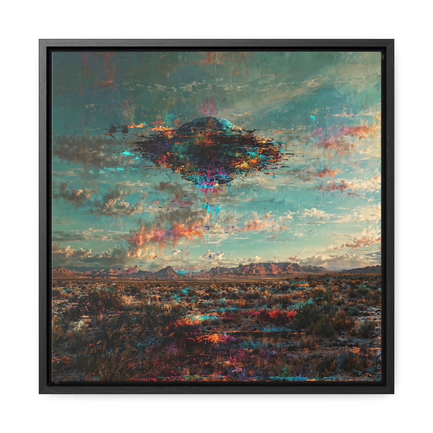Canvas Print Southwestern Spectral Turquoise UFO Fine Art