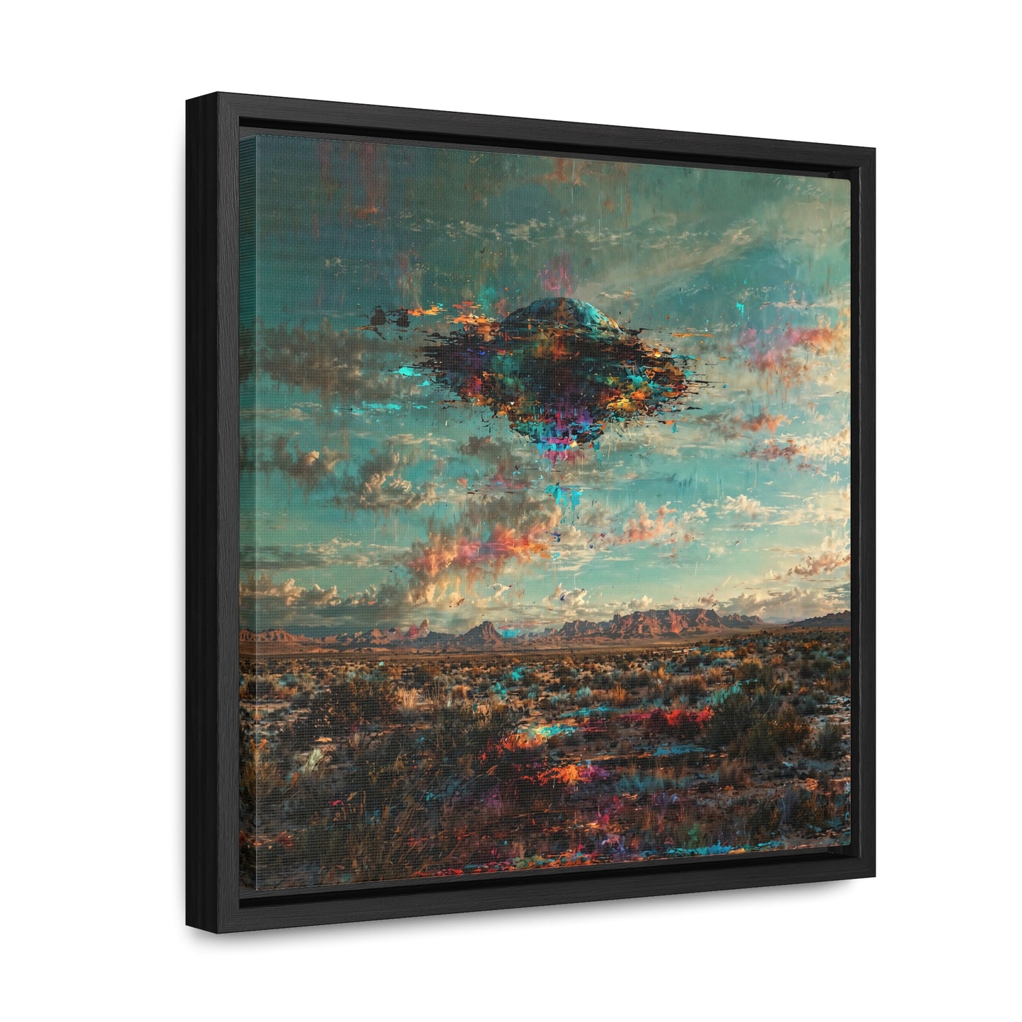 Canvas Print Southwestern Spectral Turquoise UFO Fine Art