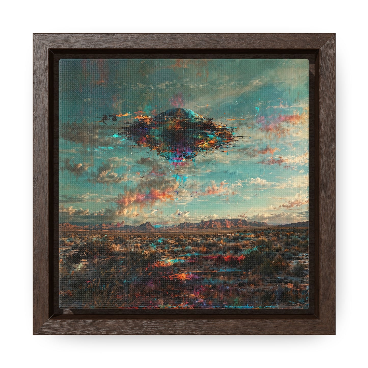 Canvas Print Southwestern Spectral Turquoise UFO Fine Art