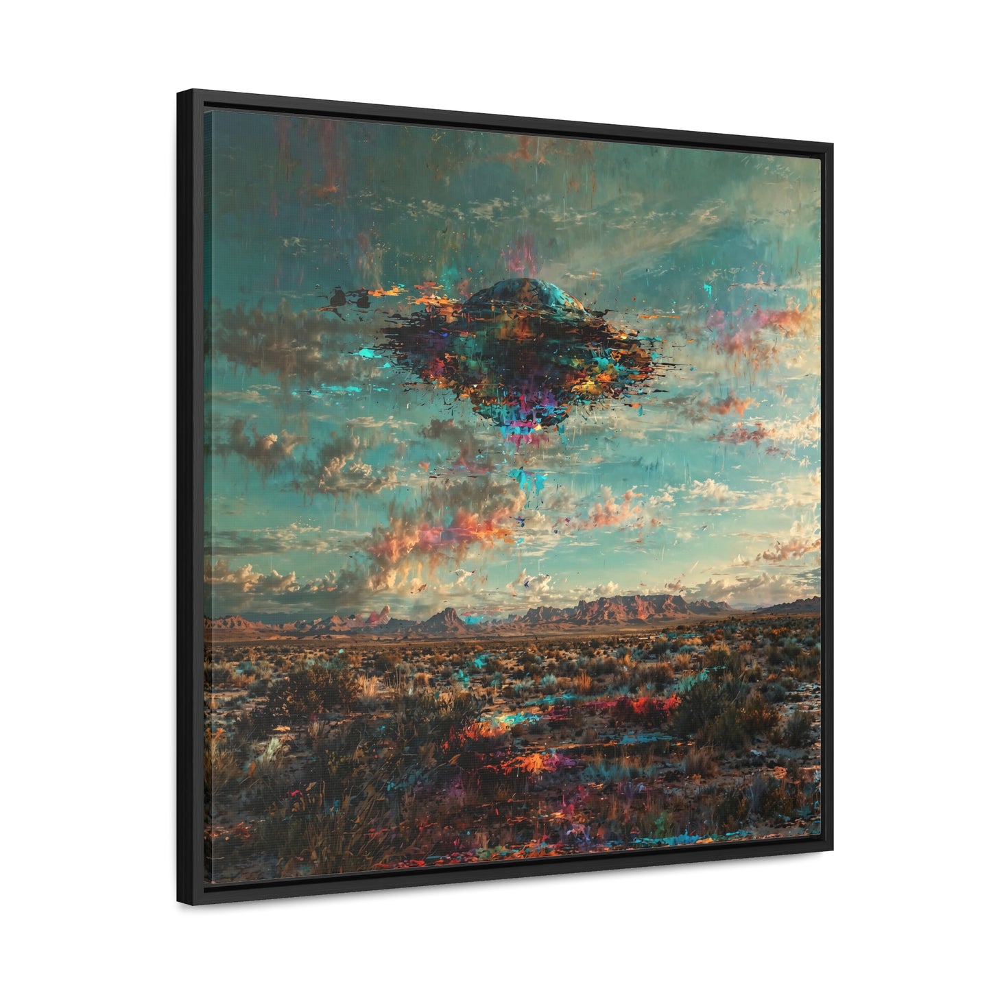 Canvas Print Southwestern Spectral Turquoise UFO Fine Art