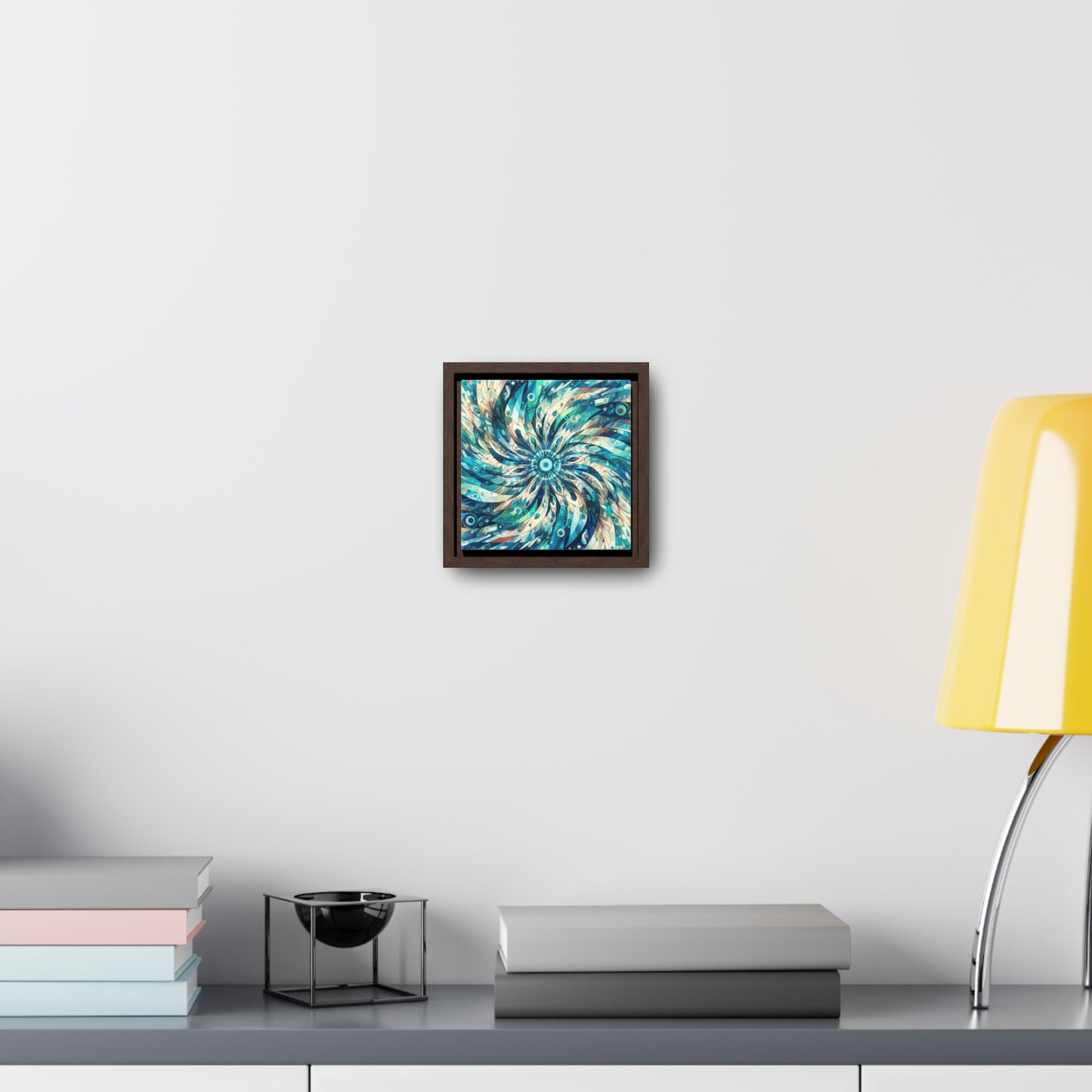 Canvas Wraps - Turquoise UFO Abstract Art Square Frame Design