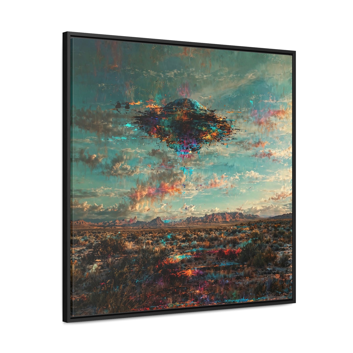 Canvas Print Southwestern Spectral Turquoise UFO Fine Art