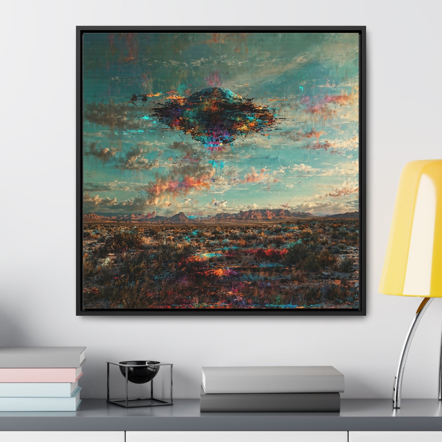 Canvas Print Southwestern Spectral Turquoise UFO Fine Art