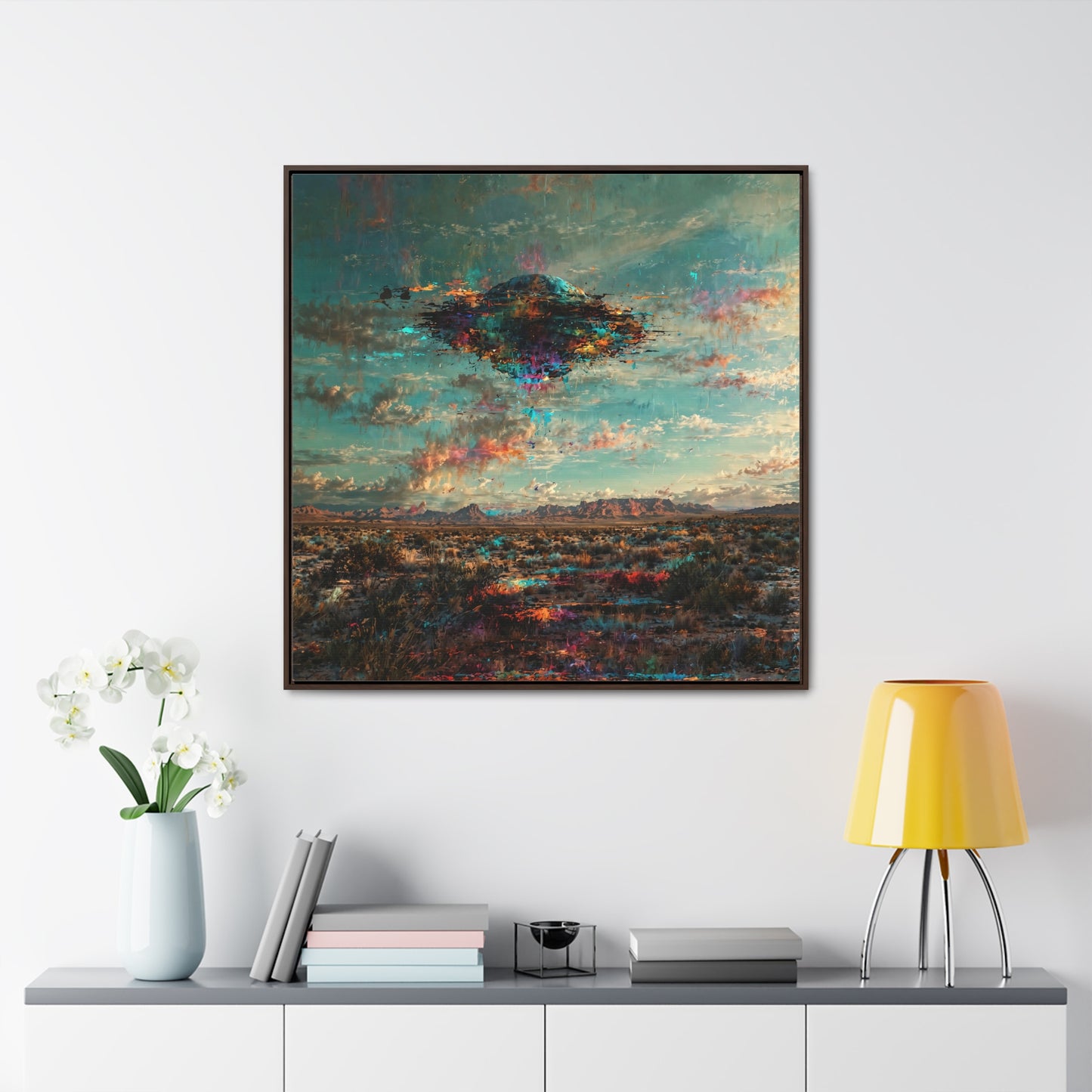 Canvas Print Southwestern Spectral Turquoise UFO Fine Art