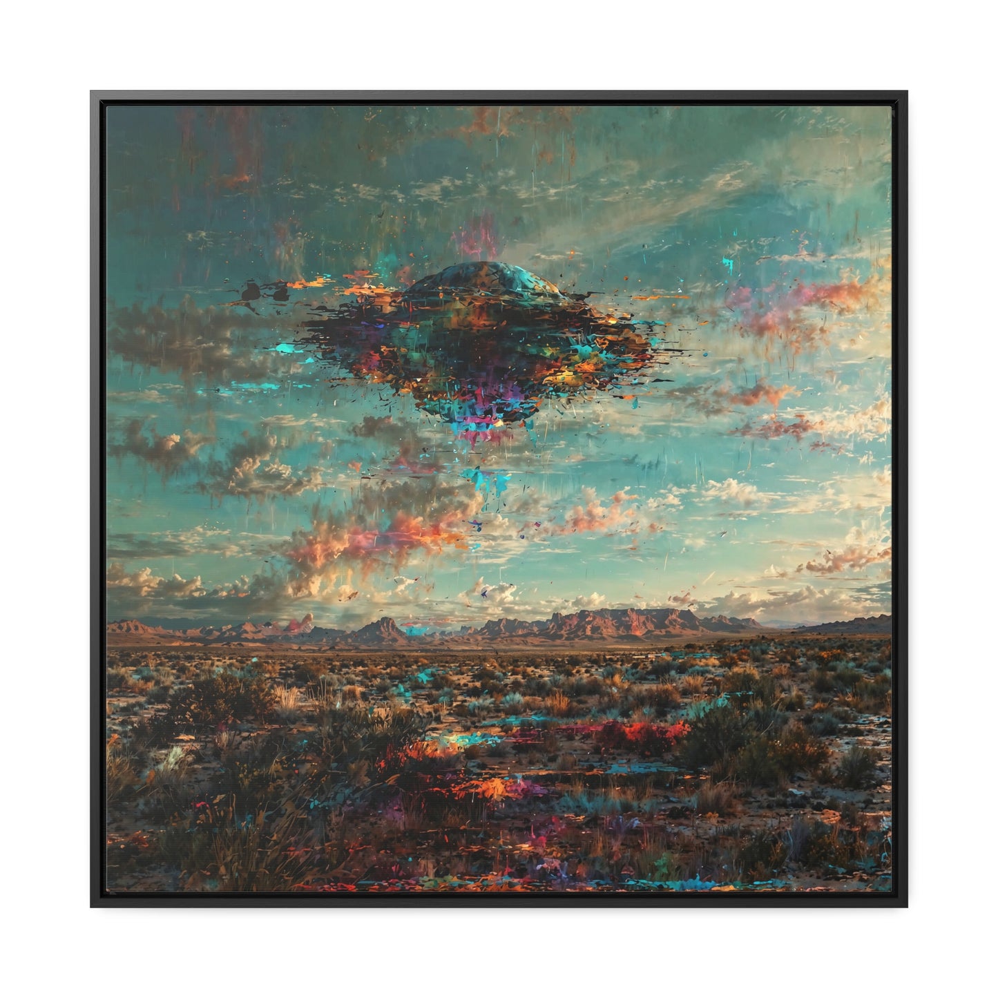 Canvas Print Southwestern Spectral Turquoise UFO Fine Art