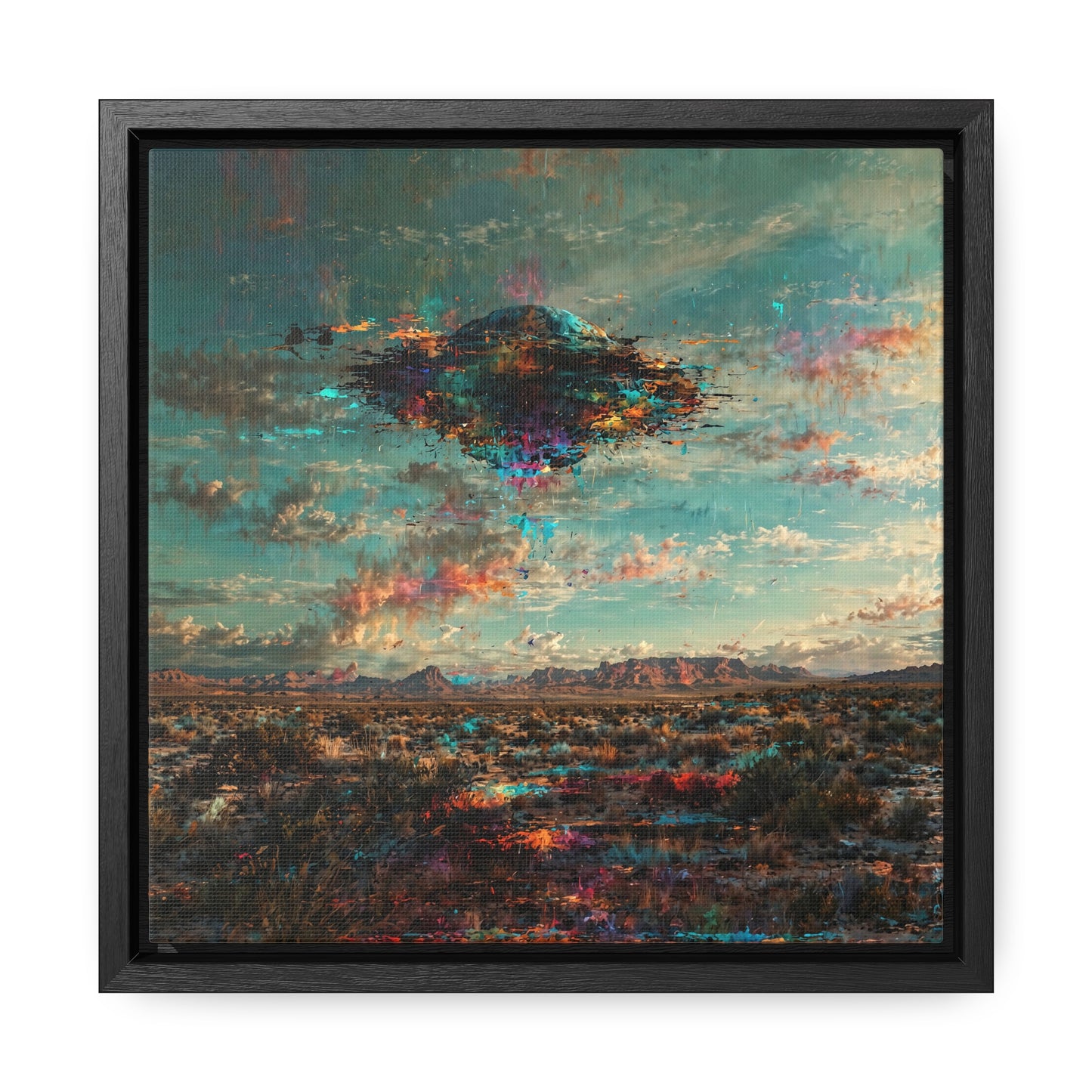 Canvas Print Southwestern Spectral Turquoise UFO Fine Art