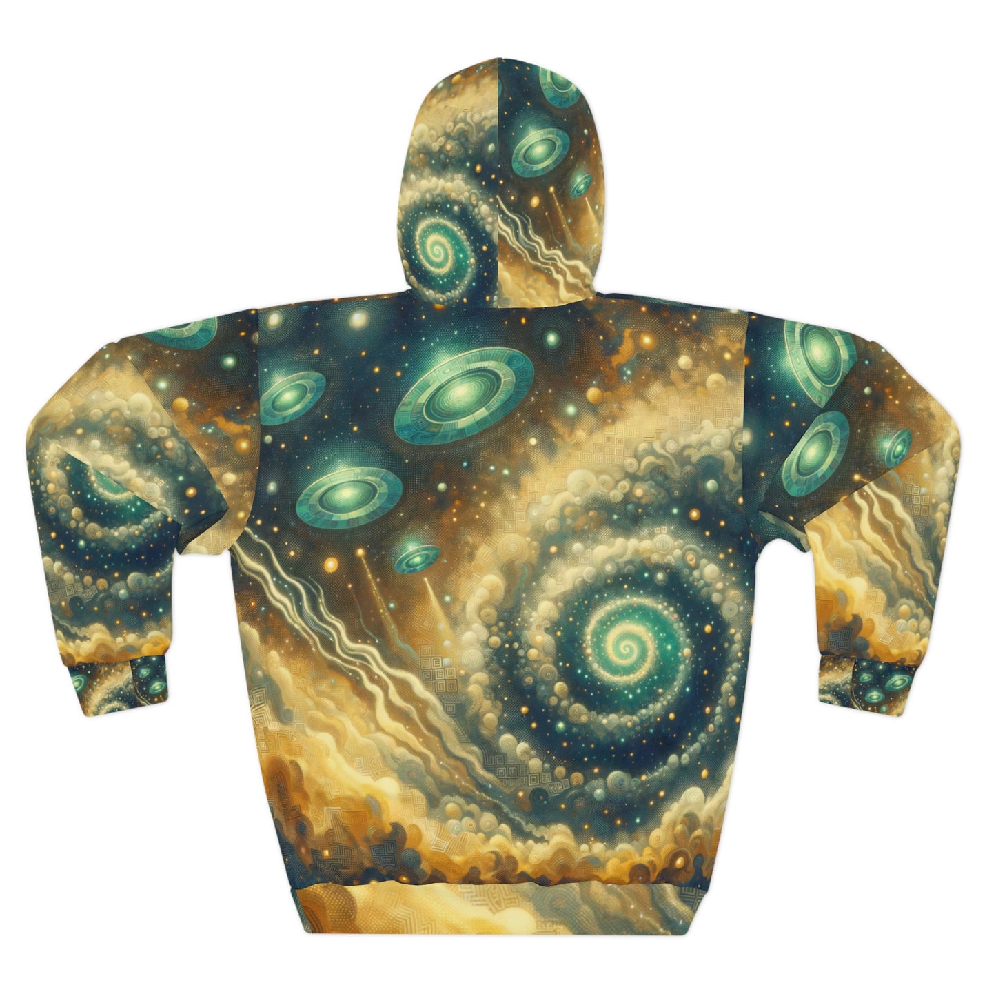 Turquoise UFO Pullover Hoodie - Interstellar Space Design