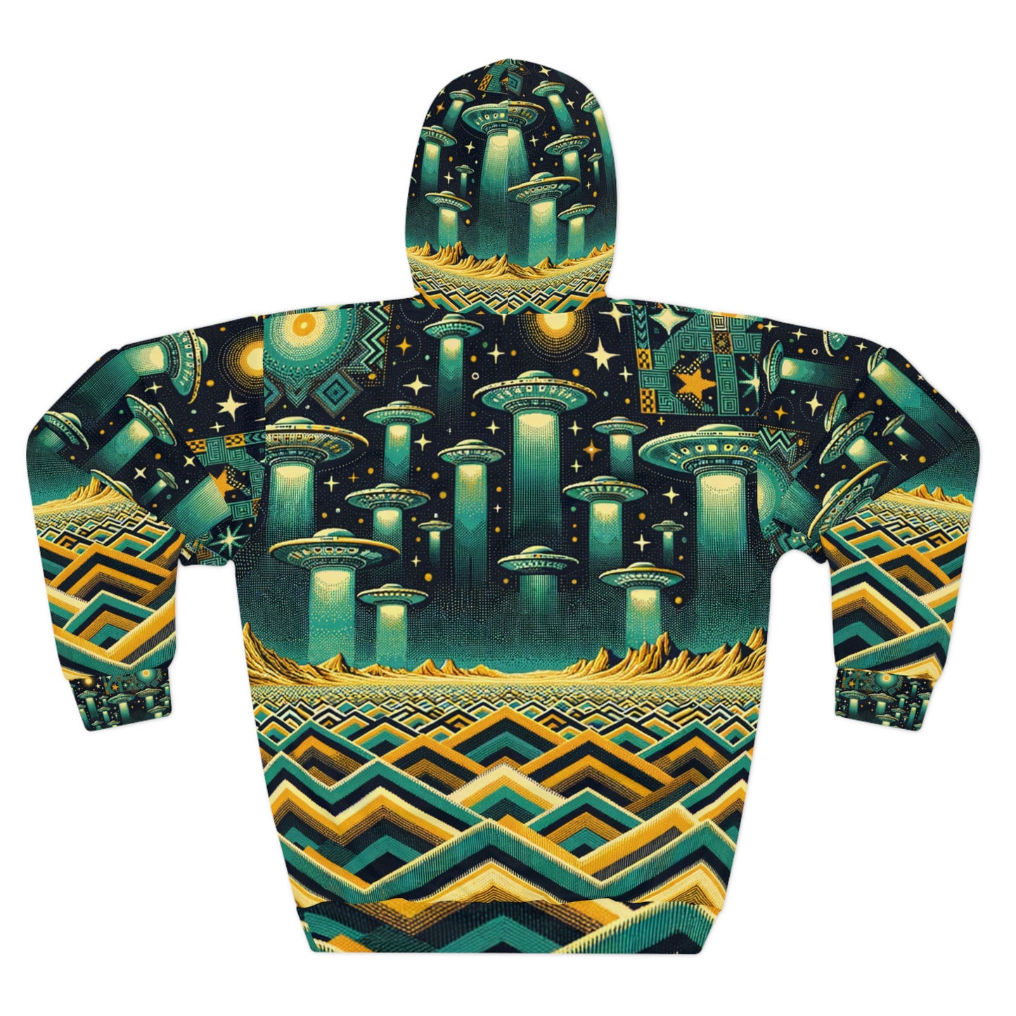 Turquoise UFO Hoodie - Desert Themed Unisex Pullover