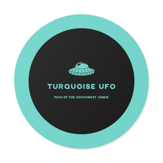 Turquoise UFO Round Vinyl Stickers - Fun Southwest Decor for Unique Personalization