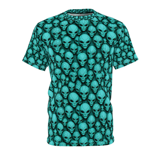 Unisex Alien Pattern Tee - Unique Sci-Fi Graphic T-Shirt for Extraterrestrial Enthusiasts