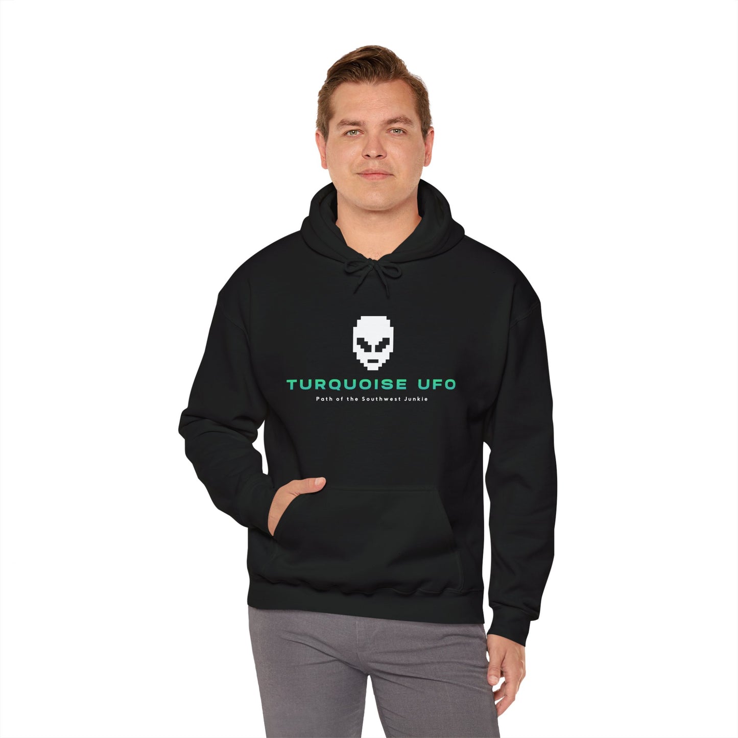 Turquoise UFO Unisex Heavy Blend™ Hooded Sweatshirt