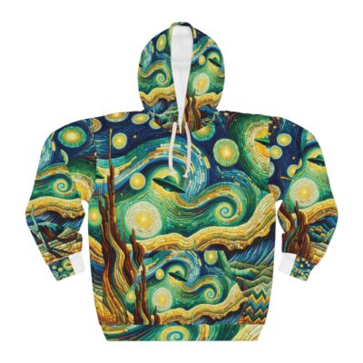 An Impressionistic Style Turquoise UFO Hoodie