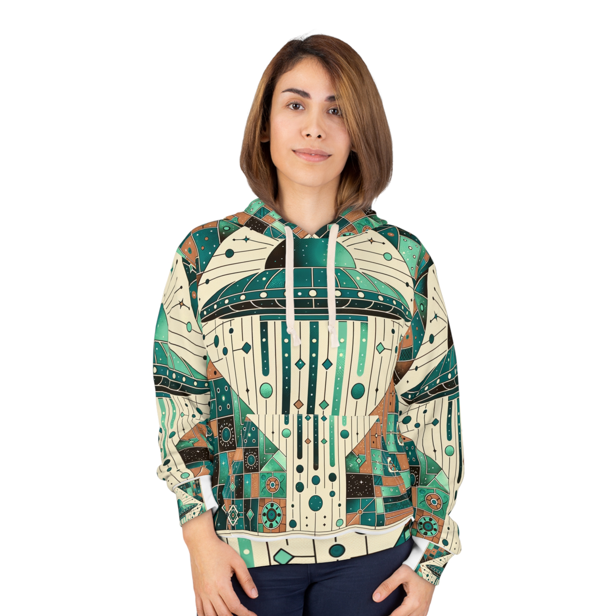 Galactic Voyager UFO Hoodie — Ivory Ray - Image 3