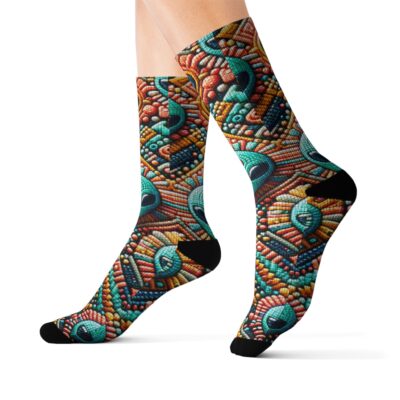 Zara Starling Socks — Coral Mosaic