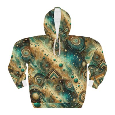 Abstract Turquoise UFO Hoodie