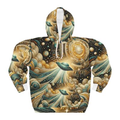 Cosmic Turquoise Quilt Hoodie
