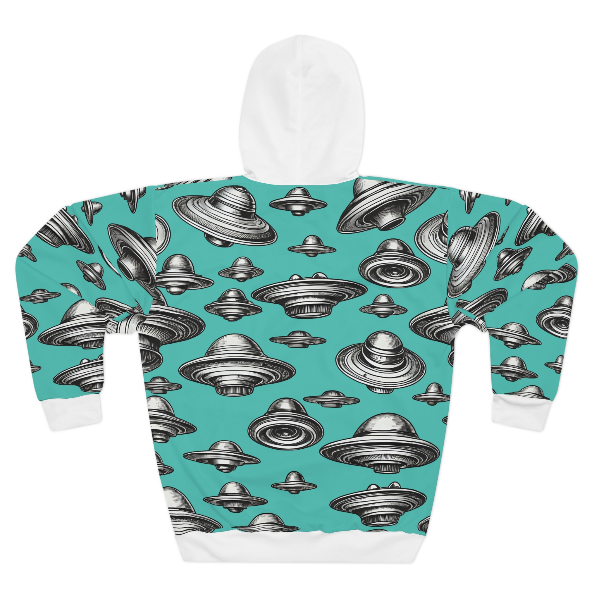 Unisex UFO Pullover Hoodie - Fun Alien Design for Science Fiction Lovers - Image 2