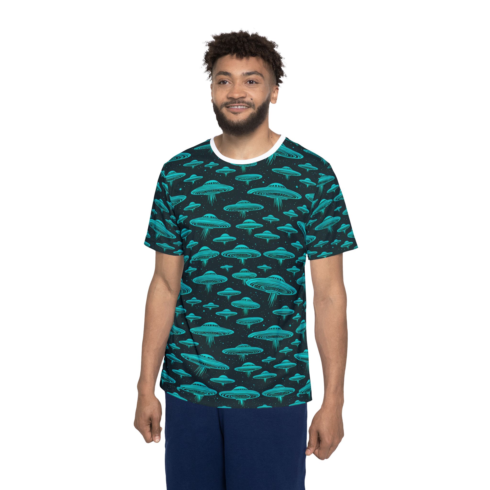 Men's UFO Print Sports Jersey - Perfect for Gamers and Sci-Fi Fans - Image 4