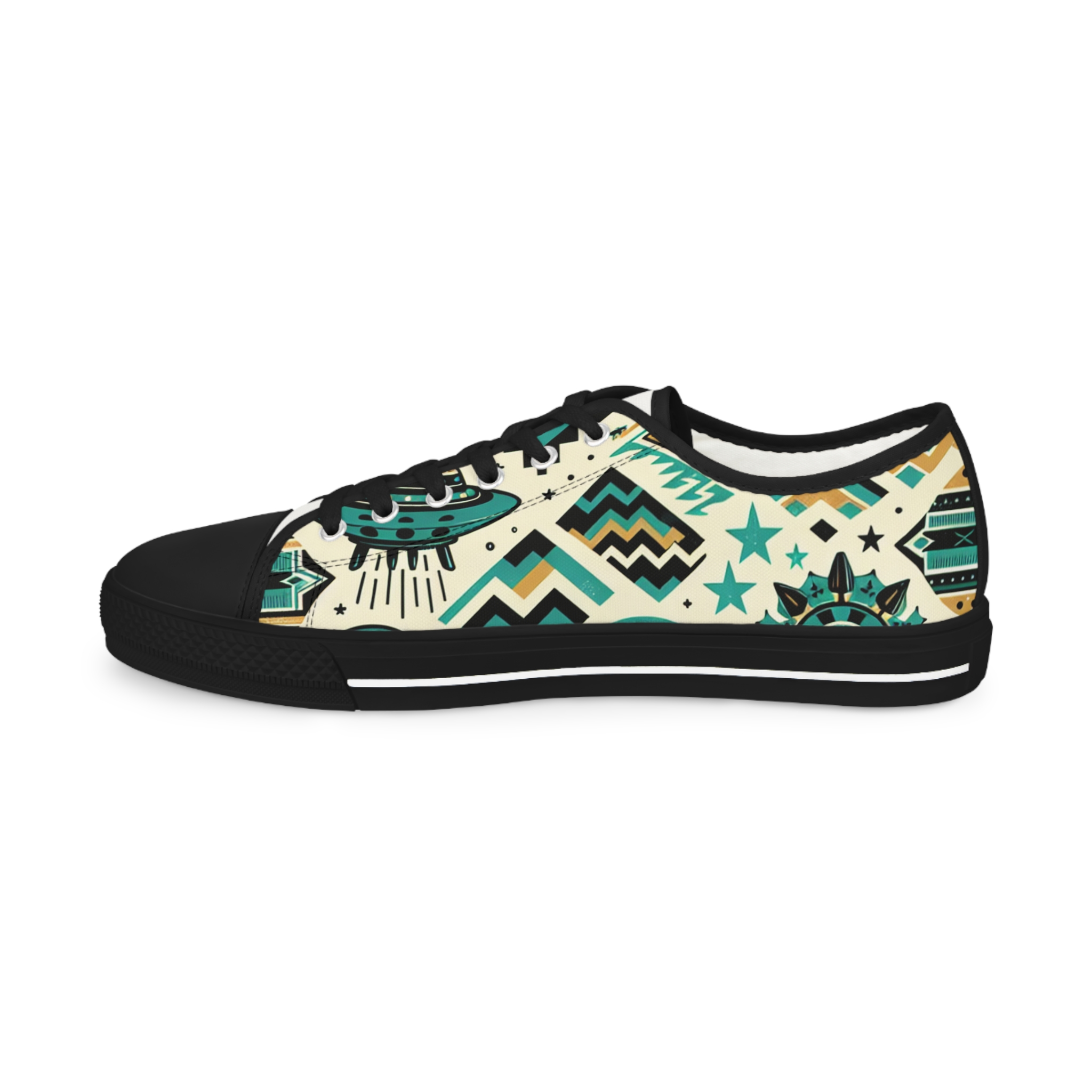 Turquoise UFO - Men's Lowtop Sneakers - Image 4