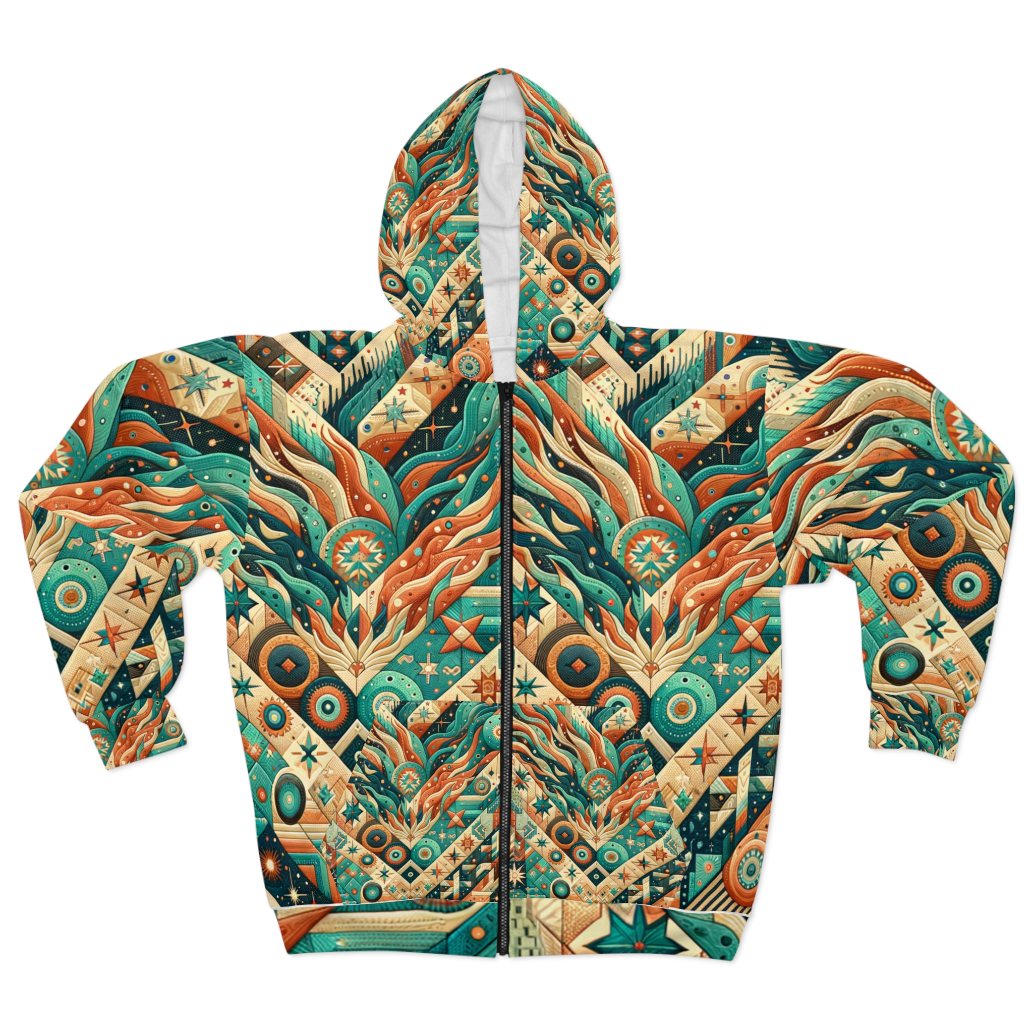 Zara Stardust Zip Hoodie — Flame Current