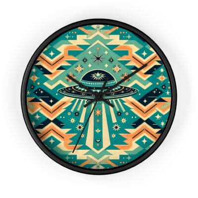 Turq Nebulon Clock — Oval Aztec