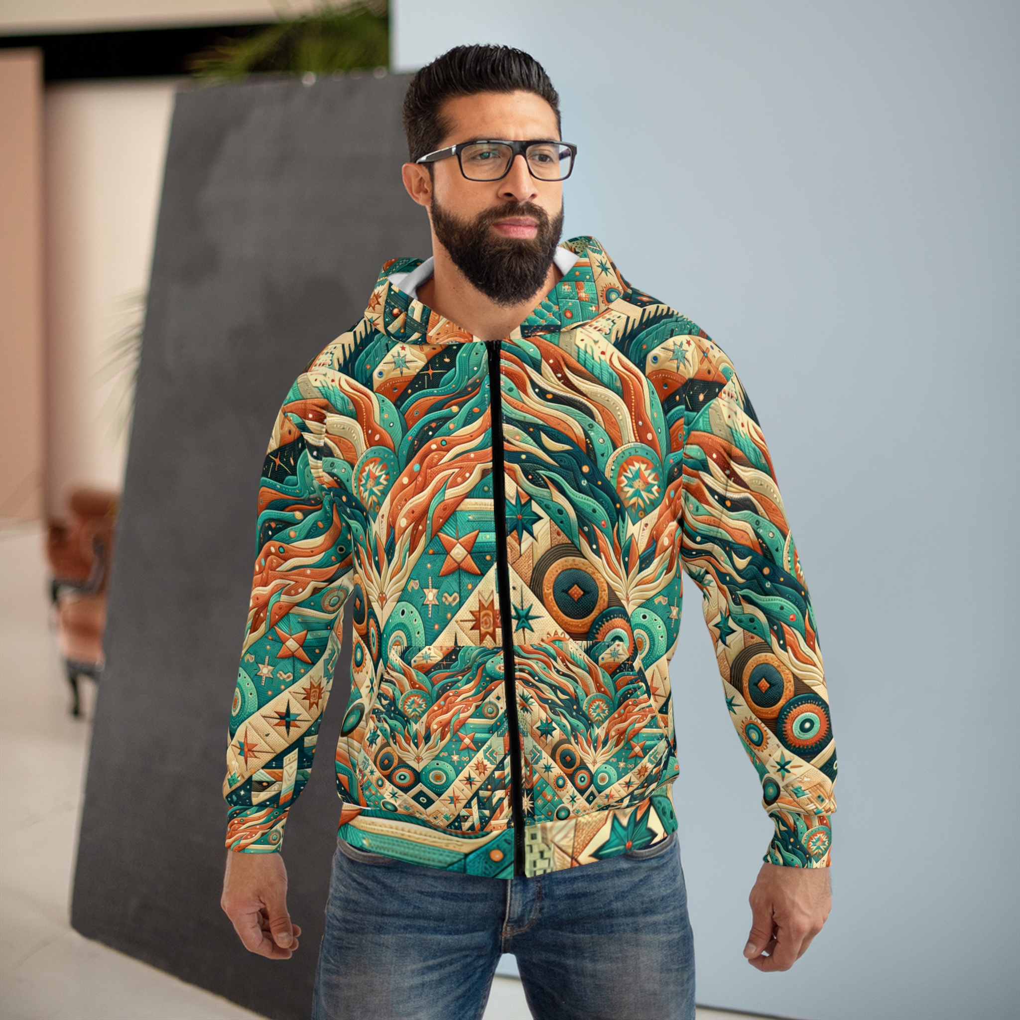 Zara Stardust Zip Hoodie — Flame Current - Image 3