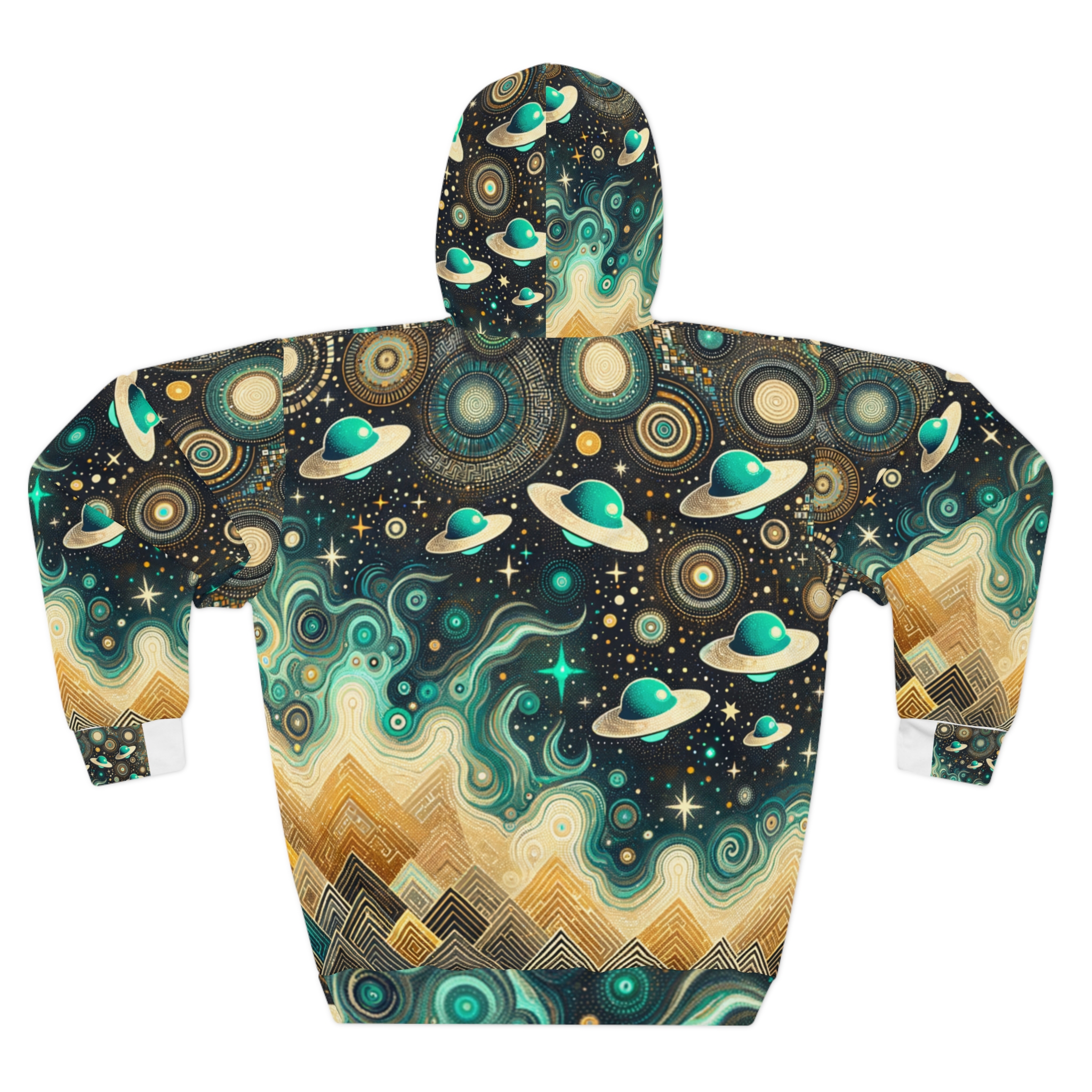 Space Inspired Turquoise UFO Hoodie - Image 2