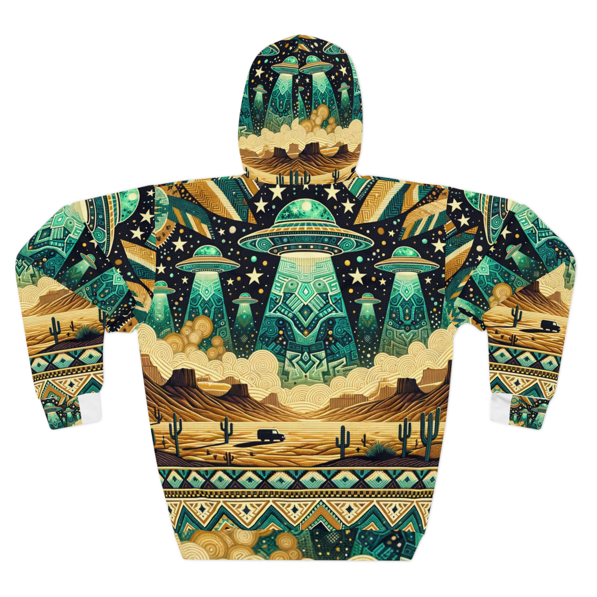 Turquoise UFO Southwestern Hoodie - Image 2